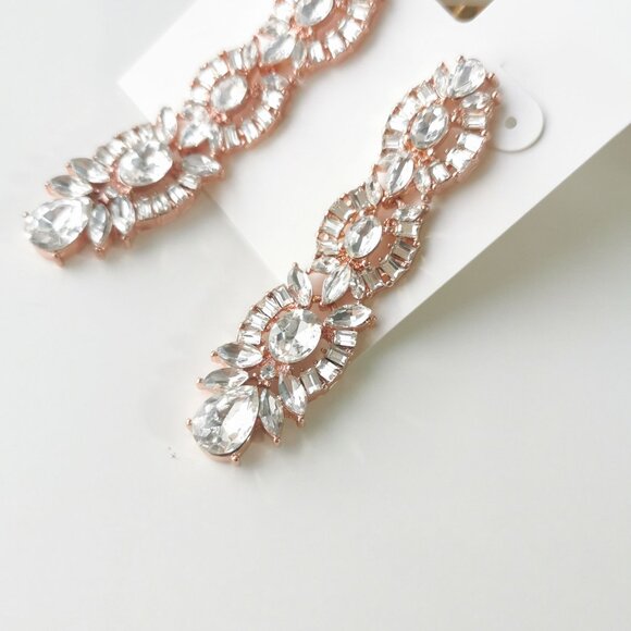 Charter Club Crystal Drop Earrings Glamorous Sparkling Statement Jewelry Gift - Picture 2 of 2